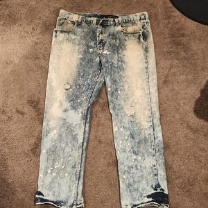 Rocawear Men's Distressed Blue Jeans